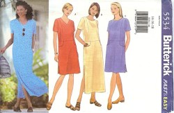 5534 BUTTERICK VERY EASY PULLOVER SHORT SLEEVE DRESS LENGTHS PATTERN  14-18  UNCUT or 20-24 choice